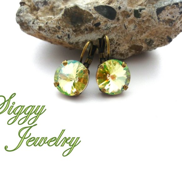 Swarovski Crystal Luminous Green Drop Earrings - Picture 4 of 6